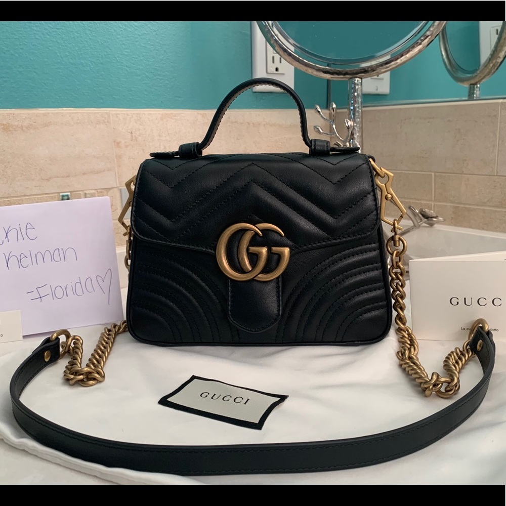 SOLD Gucci GG Marmont mini top handle bag